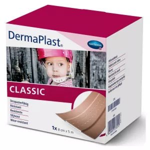 DermaPlast Classic, 8cm x 5m, náplasť na rany 1 ks