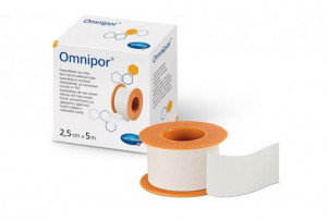 Omnipor 2.5 cm x 5 m - fixačná náplasť z netkaného textilu rolka