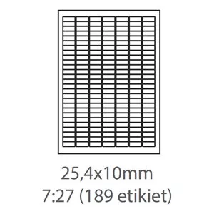 Etikety 25,4 x 10 mm, 189 etikiet na A4, na označenie skúmaviek 100listov